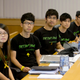 Student leaders from the Hong Kong Federation of Students, from right to left, General Secretary Eason Chung, Deputy Secretary-General Lester Shum, Secretary-General Alex Chow, Council Members Nathan Law and Yvonne Leung attend a photo call before their talks with the Hong Kong government officials in Hong Kong Tuesday, Oct. 21, 2014. Hong Kong officials and student leaders hold talks Tuesday to try to end pro-democracy protests that have gripped the southern Chinese city for more than three weeks, though chances of success are slim given the vast differences between the two sides.